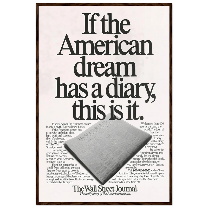 Wall Street Journal Vintage Poster Ad - American Dream Diary