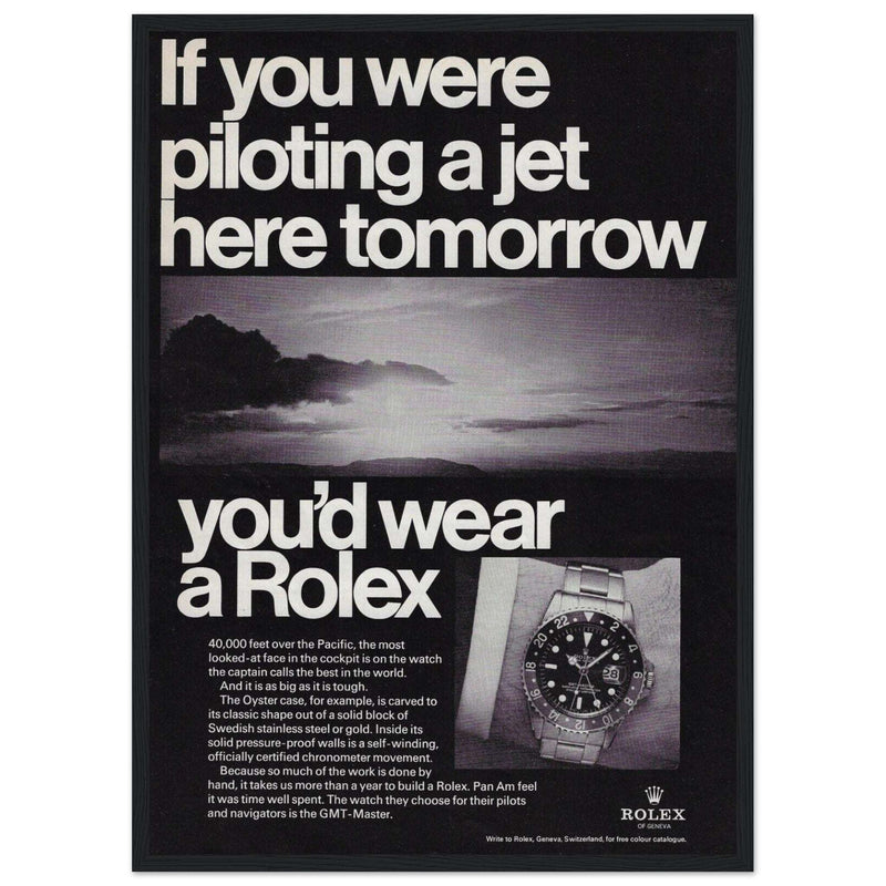 Rolex Jet Pilot Vintage Poster Ad