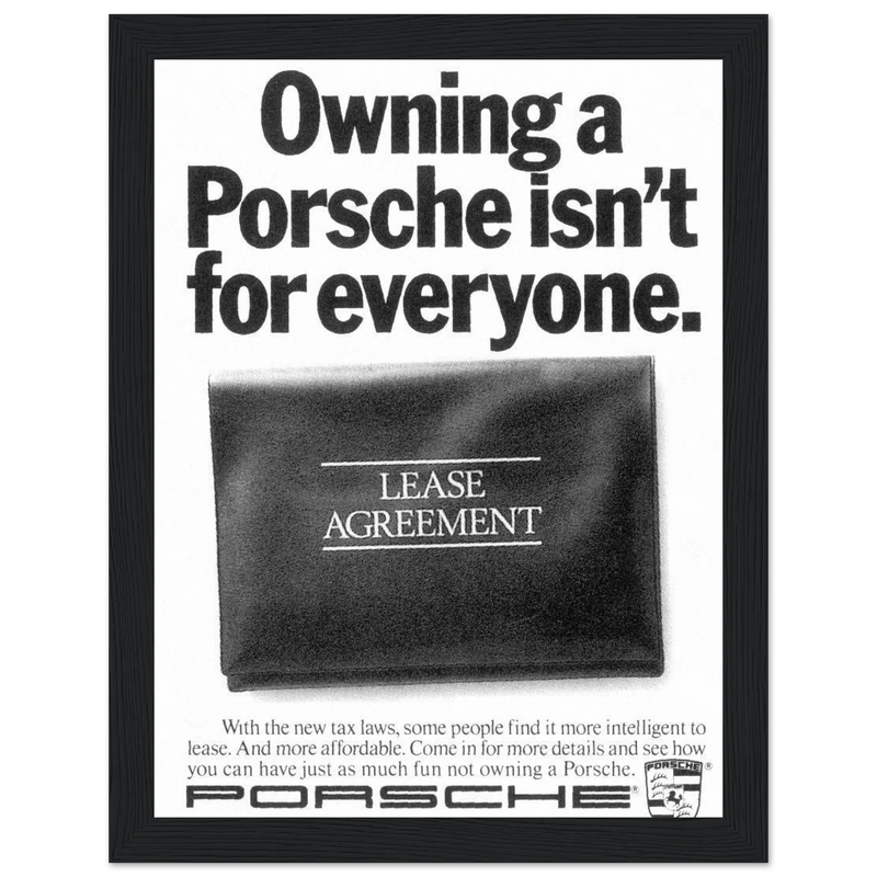 Porsche - It's not for everyone Vintage Poster Ad