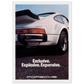Porsche - Exclusive, Explosive, Expensive Vintage Poster
