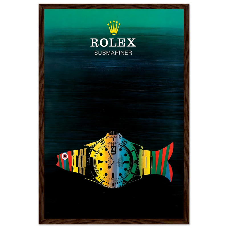 Rolex Submariner Fish Vintage Poster Ad - Premium Matte Paper