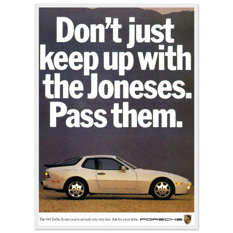 Porsche Turbo 944 Vintage Ad Poster