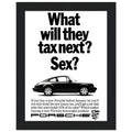 Porsche Tax Vintage Poster Ad