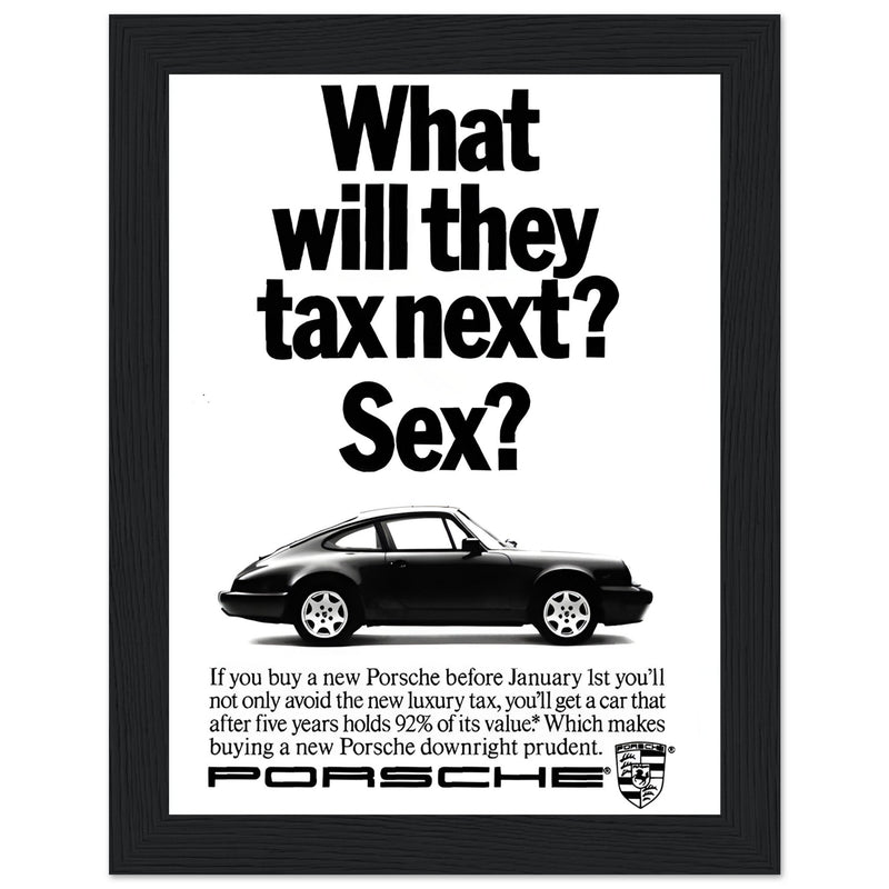 Porsche Tax Vintage Poster Ad