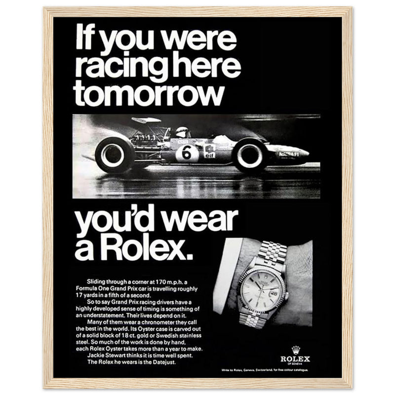 Rolex Racing Vintage Poster Ad