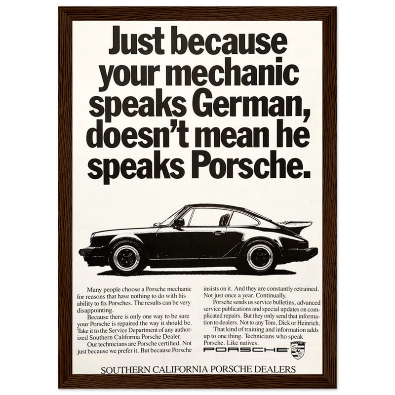 Porsche - German Speaking Vintage Poster