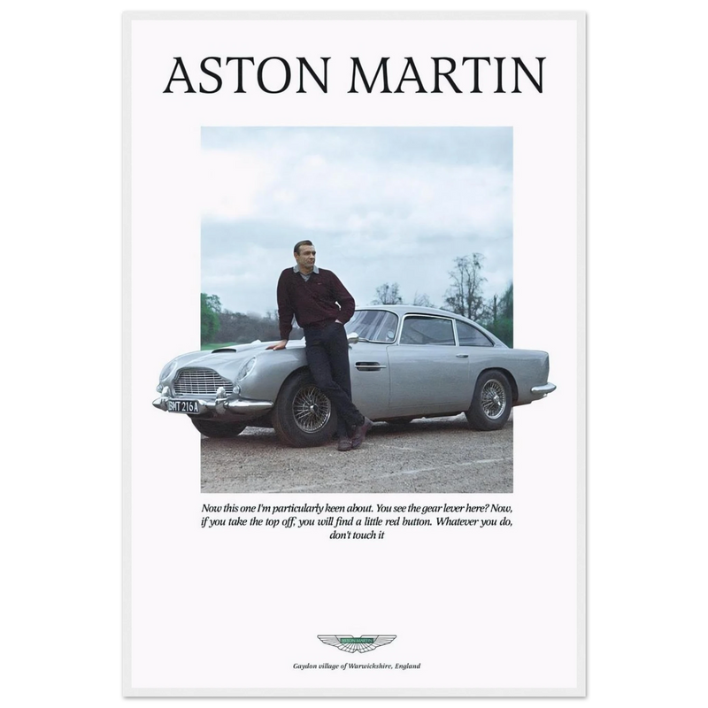 Aston Martin Vintage Poster Ad - 1964 James Bond Goldfinger