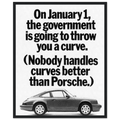 Porsche 911 Nobody Handles Curves Better Vintage Poster Ad
