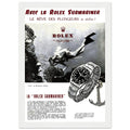 Avec La Rolex Submariner Vintage Poster Ad