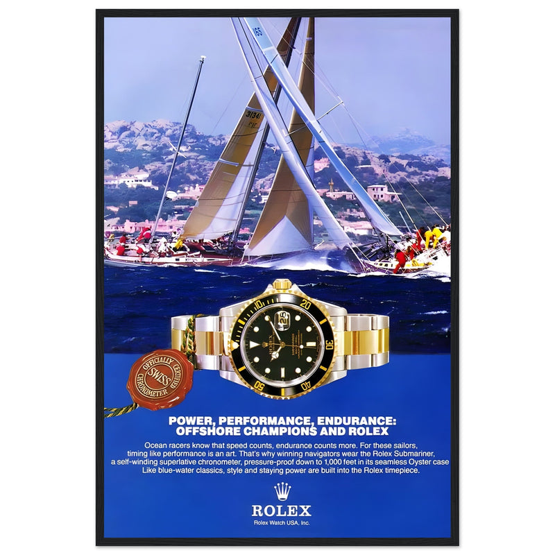 Rolex Submariner Offshore Champions Vintage Poster Ad