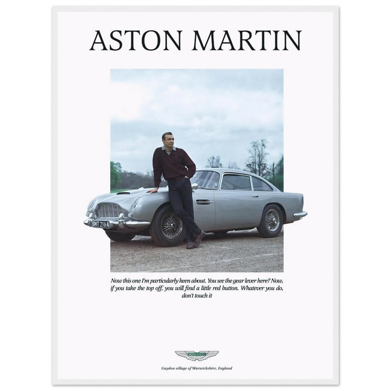 Aston Martin Vintage Poster Ad - 1964 James Bond Goldfinger