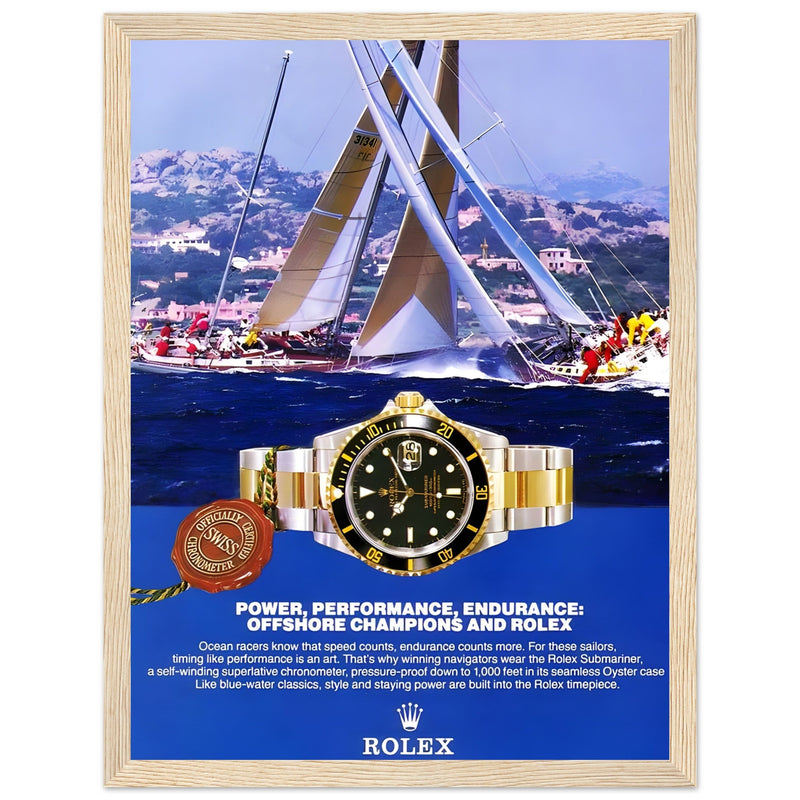 Rolex Submariner Offshore Champions Vintage Poster Ad