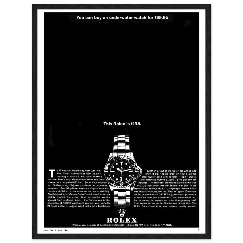Rolex Submariner Vintage Poster Ad