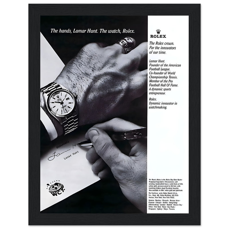 Rolex Lamar Hunt Vintage Poster Ad