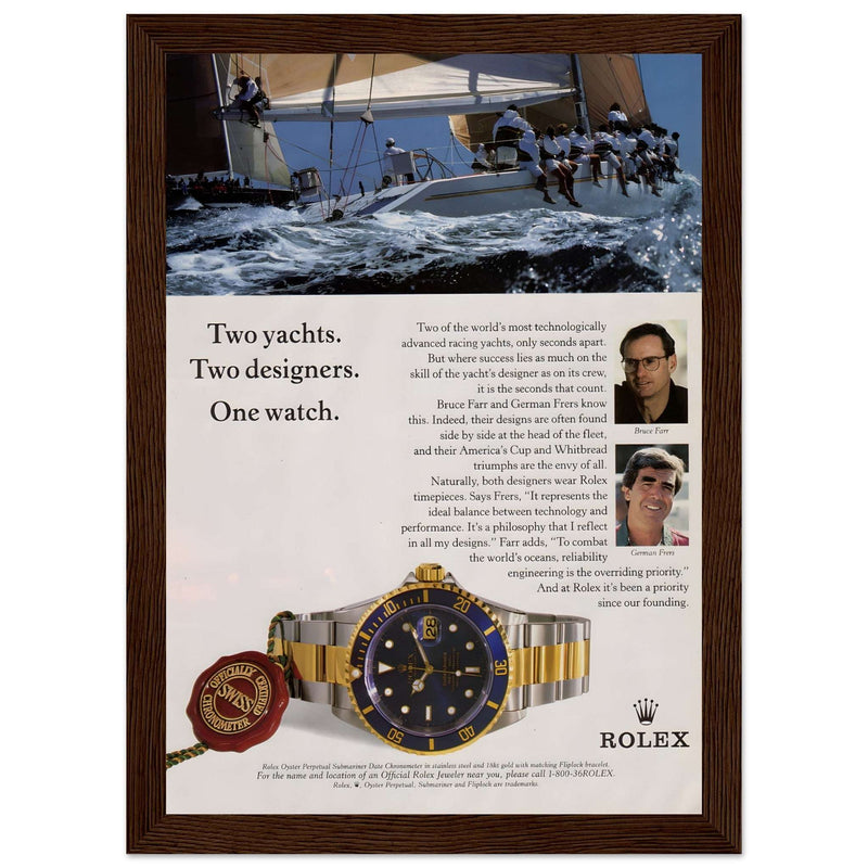 Rolex Yacht Submariner Vintage Poster Ad