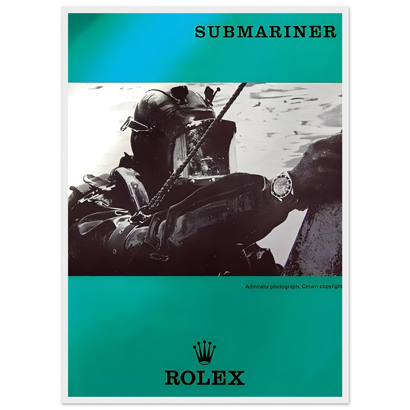 Rolex Submariner Diver Vintage Poster Ad