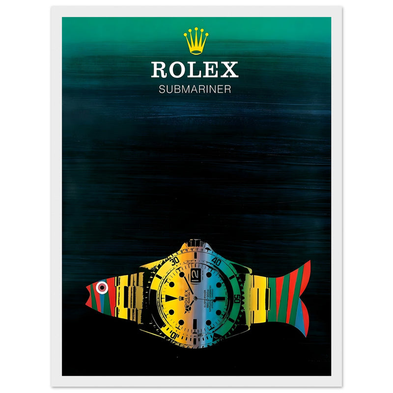 Rolex Submariner Fish Vintage Poster Ad - Premium Matte Paper