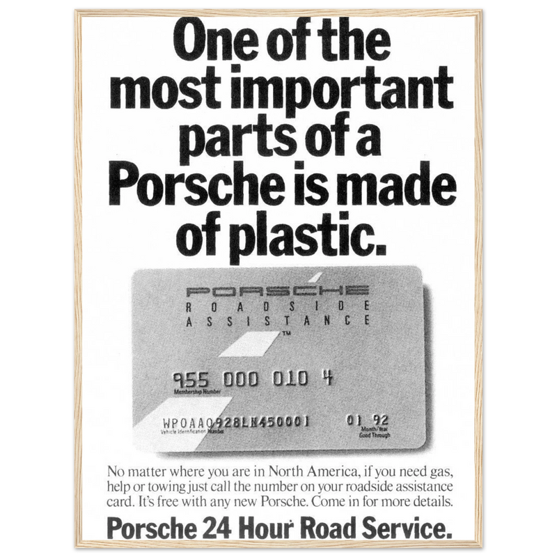 Porsche - 24 Hour Road Service Vintage Poster Ad