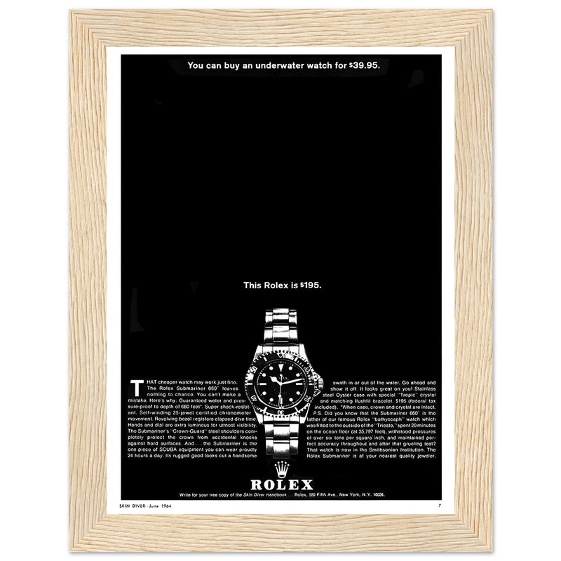 Rolex Submariner Vintage Poster Ad