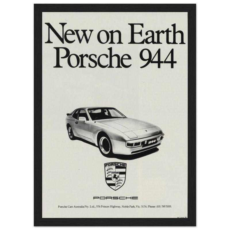 Porsche 944 New on Earth Vintage Poster Ad