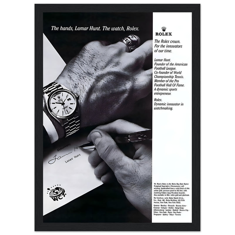 Rolex Lamar Hunt Vintage Poster Ad