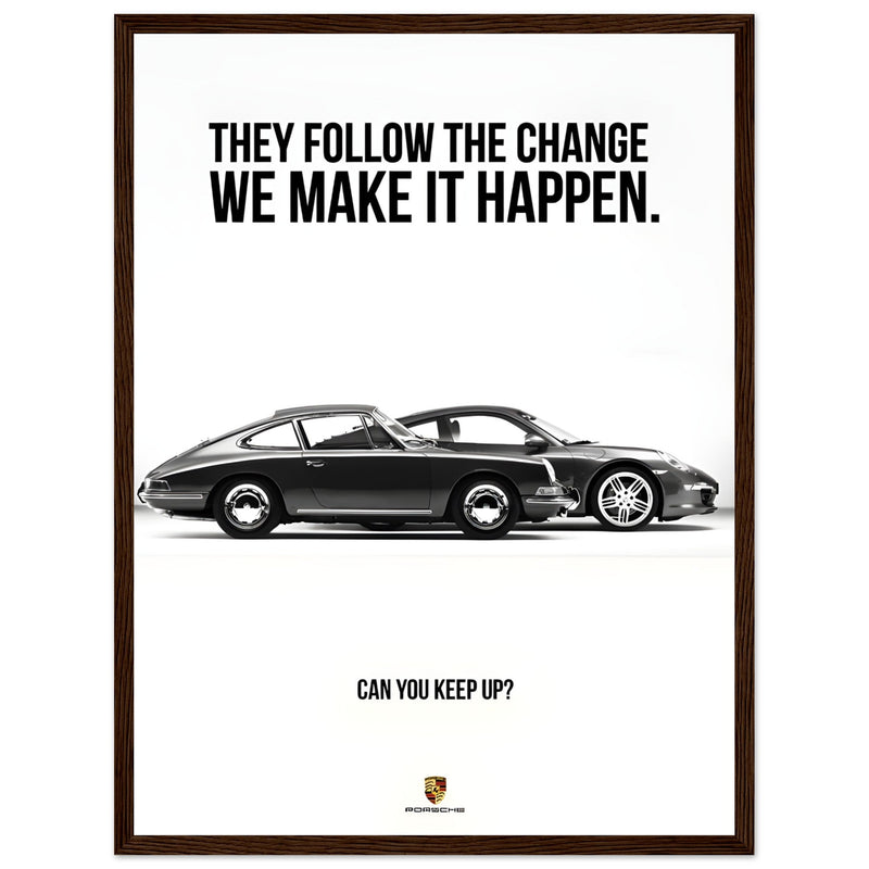Porsche Can You Keep Up Vintage Poster Ad