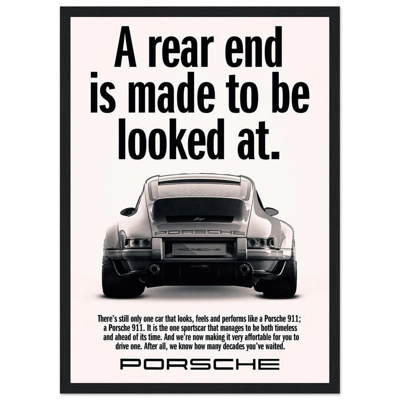 Porsche 911 Vintage Poster - Rear End