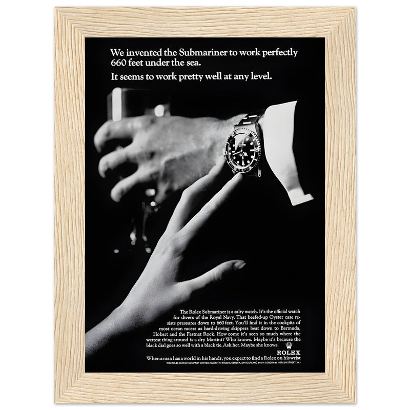 Rolex Submariner Any Level Vintage Poster Ad – Ad Art
