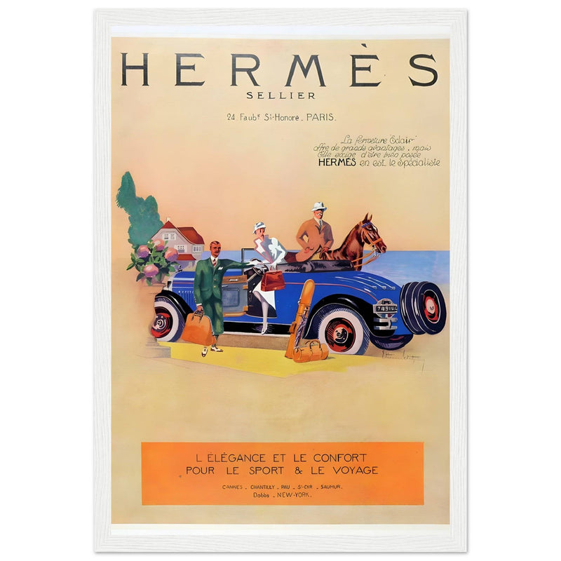 Hermes Paris Car Vintage Poster Ad