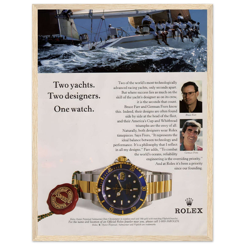 Rolex Yacht Submariner Vintage Poster Ad