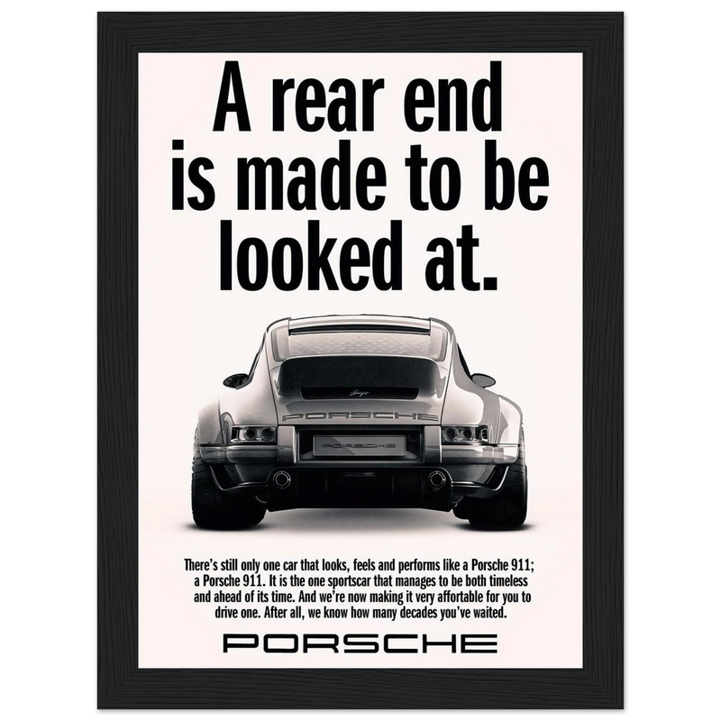 Porsche 911 Vintage Poster - Rear End