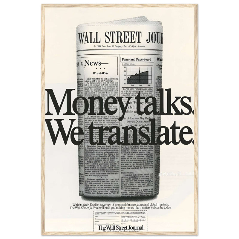 Wall Street Journal 1988 Vintage Poster Ad