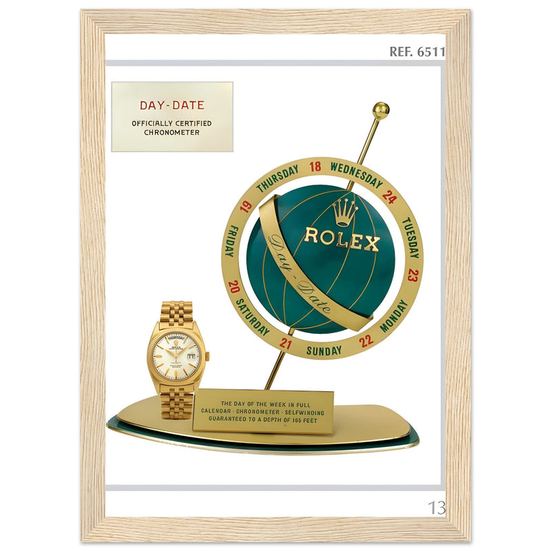 Rolex Day-Date Globe Vintage Poster Ad