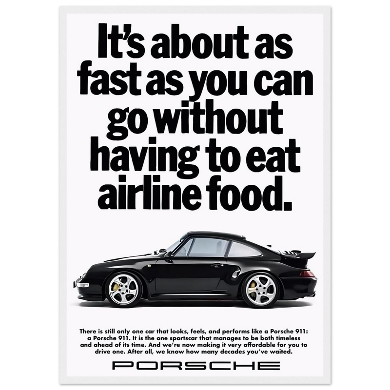 Porsche 911 Vintage Poster - Airline Food