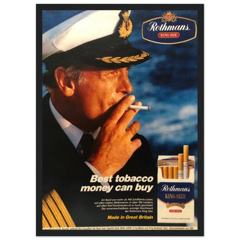 Rothmans King Size Best Tobacco Money Can Buy Vintage Poster Ad