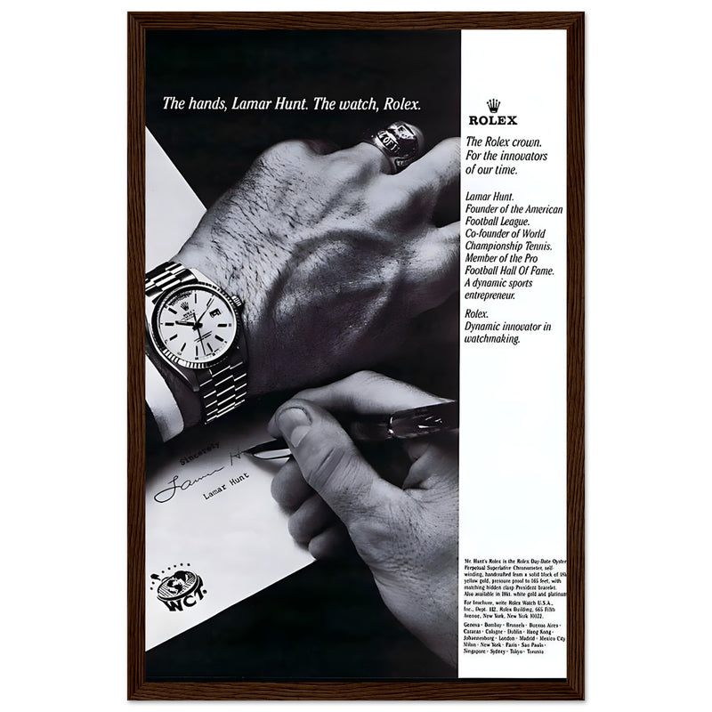 Rolex Lamar Hunt Vintage Poster Ad