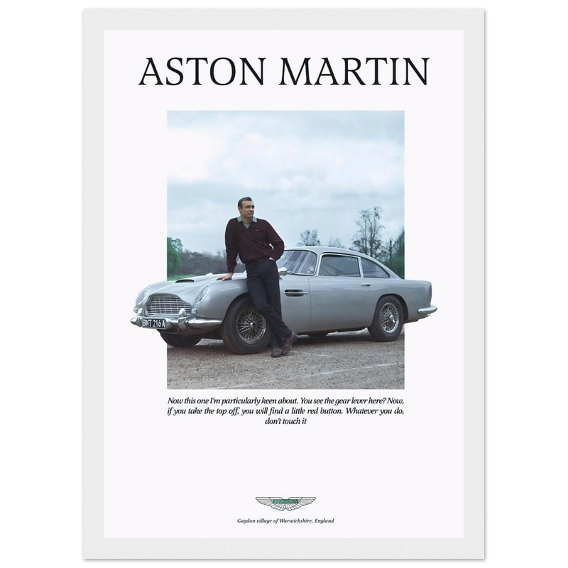 Aston Martin Vintage Poster Ad - 1964 James Bond Goldfinger