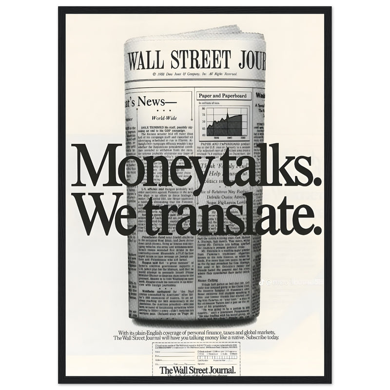 Wall Street Journal 1988 Vintage Poster Ad