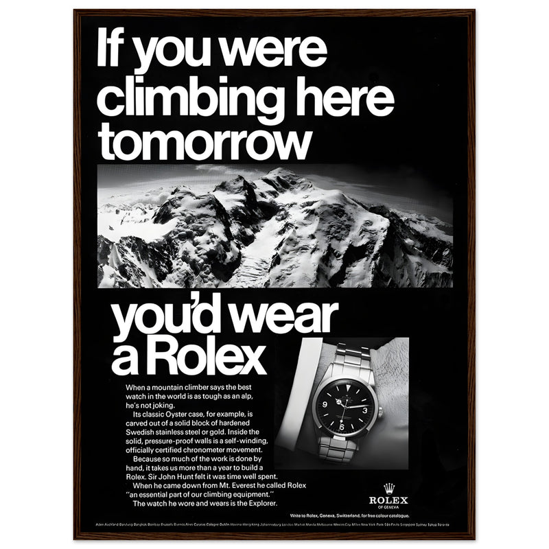 Rolex Explorer Everest Vintage Poster Ad