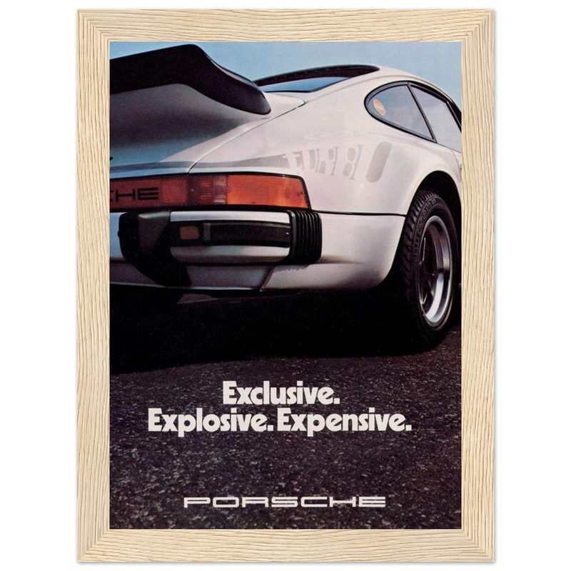 Porsche - Exclusive, Explosive, Expensive Vintage Poster