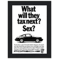 Porsche Tax Vintage Poster Ad