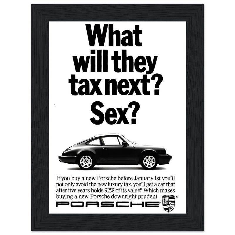 Porsche Tax Vintage Poster Ad