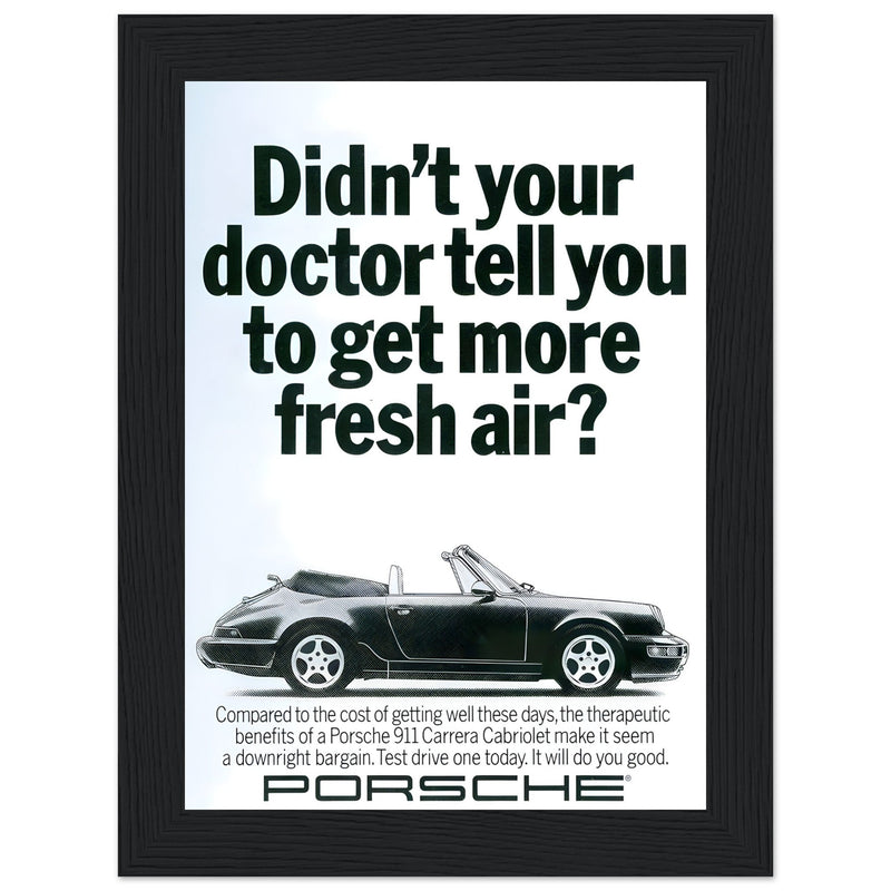 Porsche 911 Fresh Air Vintage Poster Ad