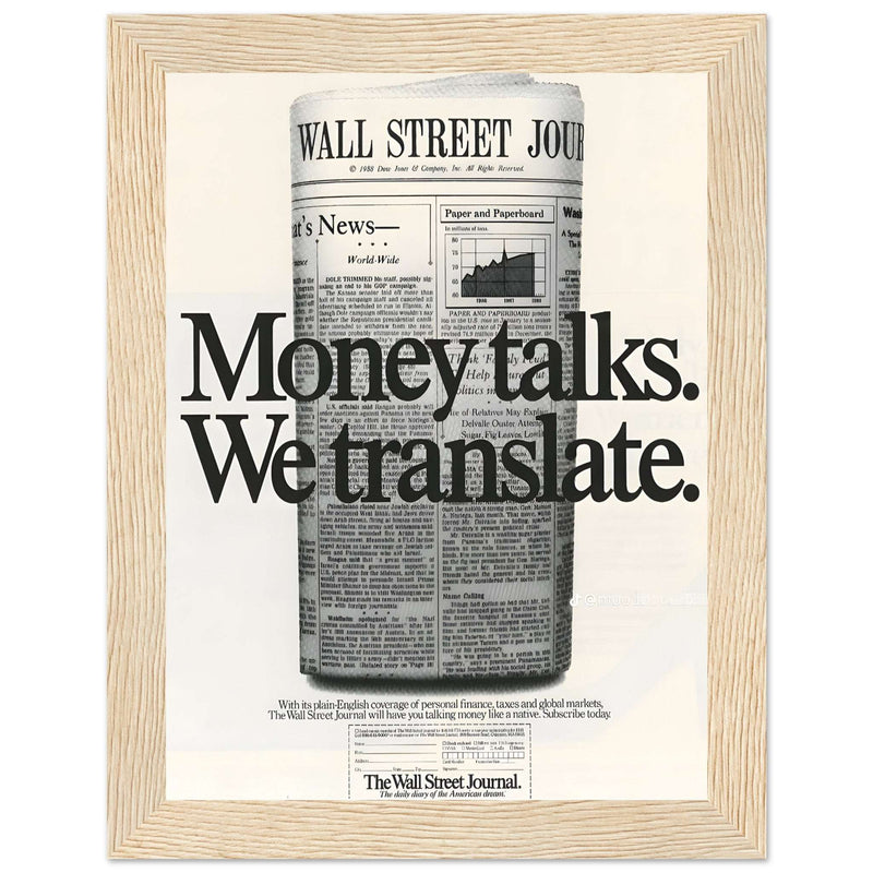 Wall Street Journal 1988 Vintage Poster Ad