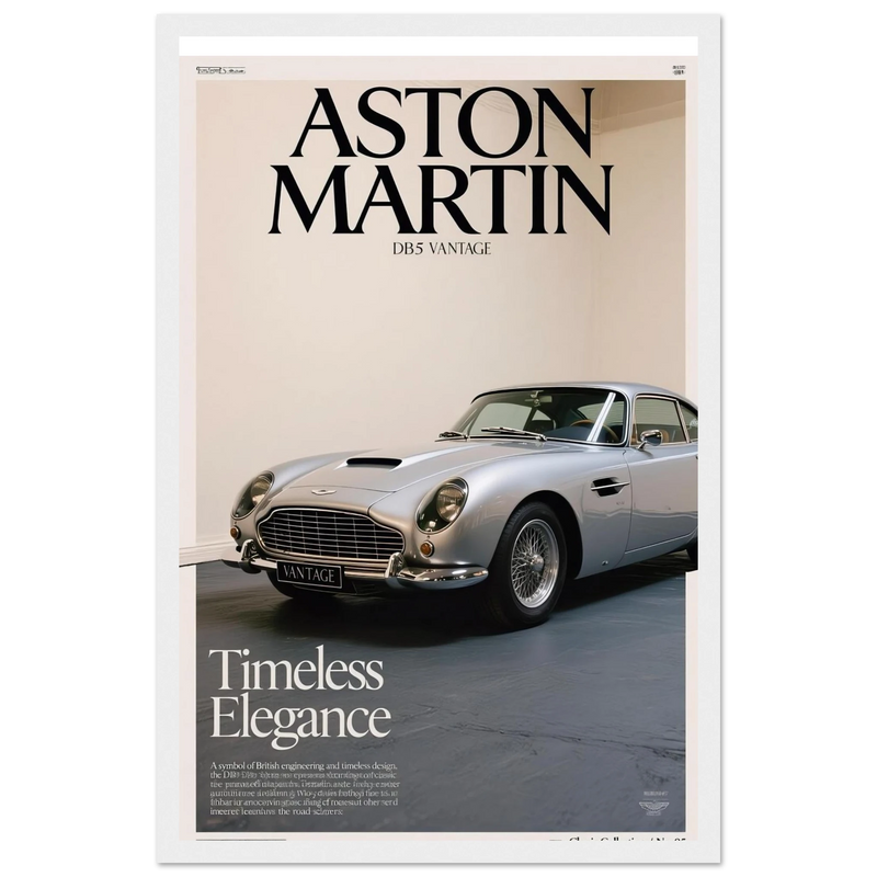 Aston Martin Vintage Poster Ad - DB5 Vantage