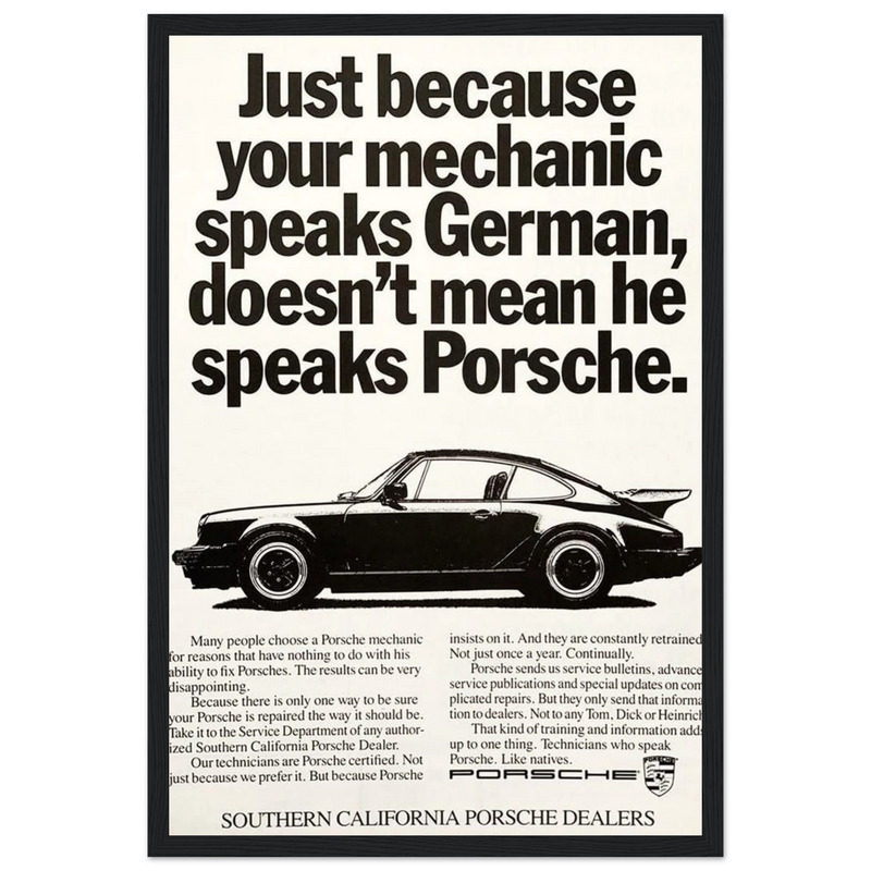 Porsche - German Speaking Vintage Poster