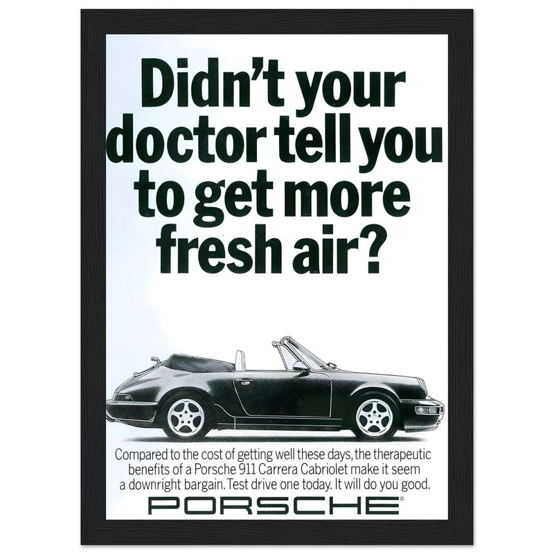 Porsche 911 Fresh Air Vintage Poster Ad