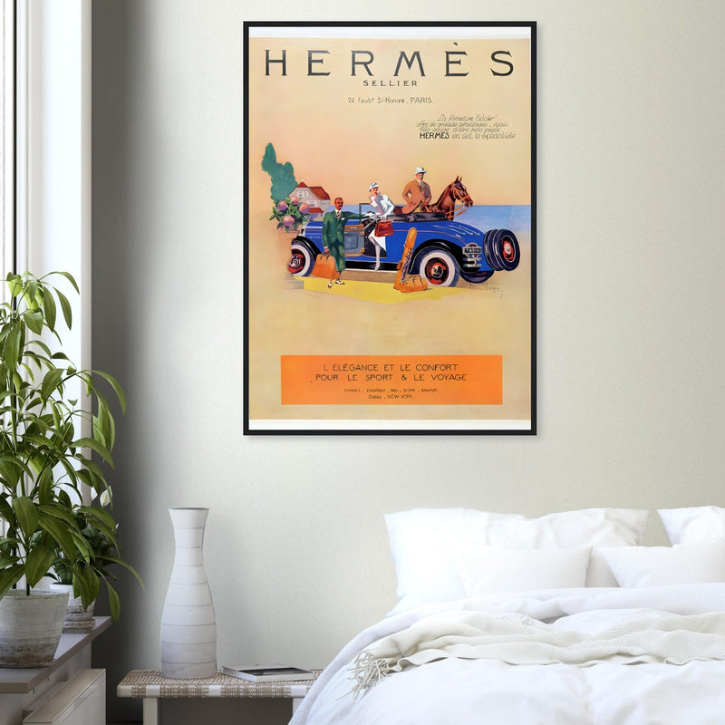 Hermes Paris Car Vintage Poster Ad