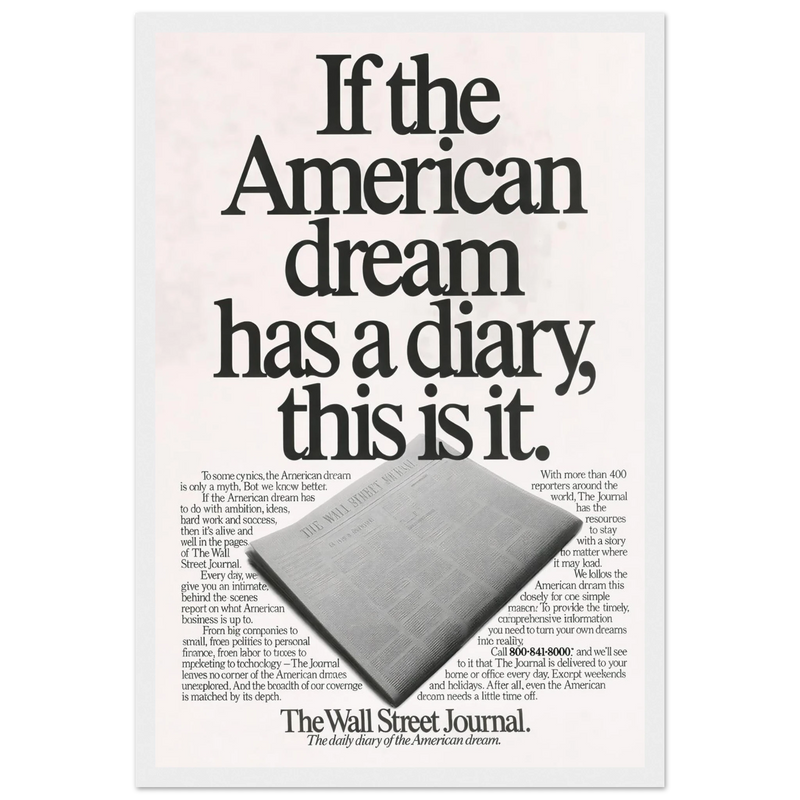 Wall Street Journal Vintage Poster Ad - American Dream Diary