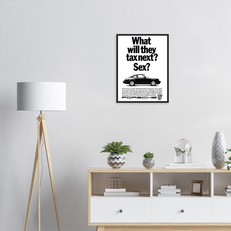 Porsche Tax Vintage Poster Ad